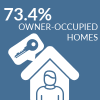 73.4% owner occupied homes